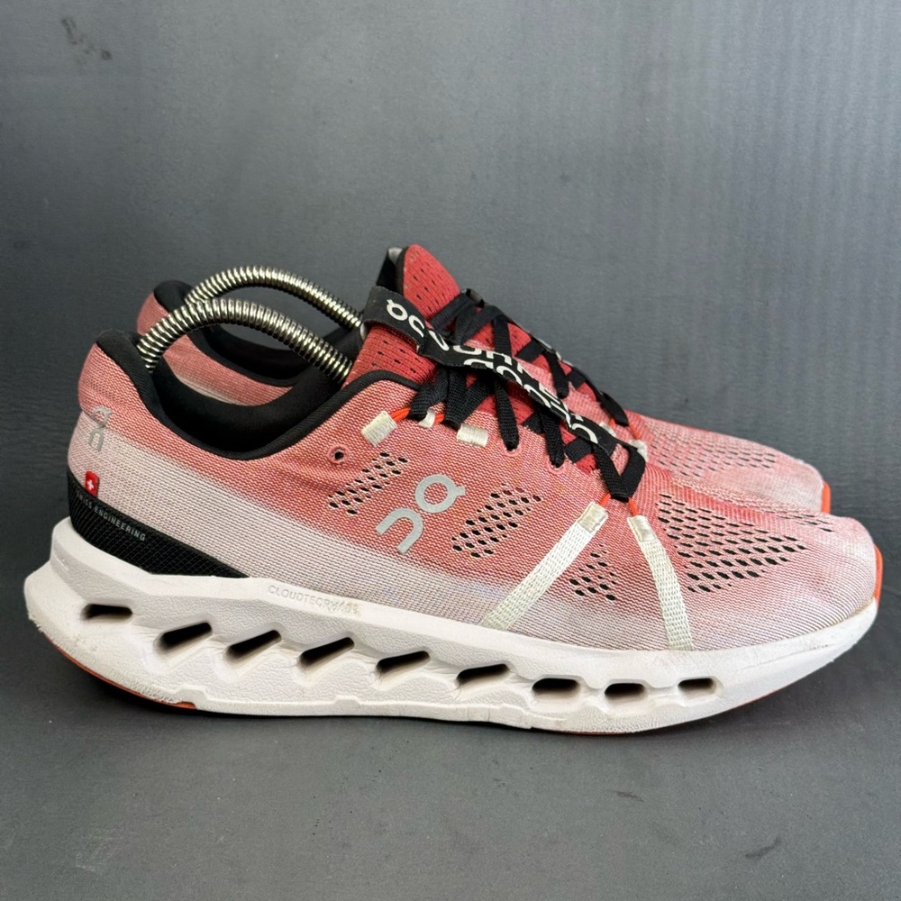 On Running Women's Pink Black White Cloudstratus Athletic Shoes